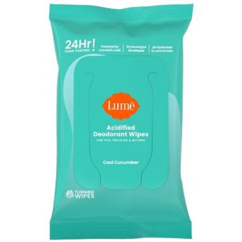 Lume Acidified Deo Wipes Pouch - Cucumber - 45ct