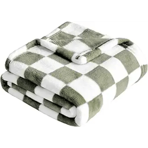 Yurhap Checkered Baby Blanket Fleece Baby Blankets for Boys, Ultra Soft Cozy Fluffy Infant Toddler Newborn Receiving Blankets for Crib Stroller, 30''x40'', Dark Olive