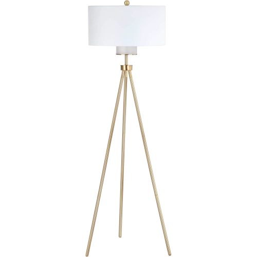 SAFAVIEH Lighting Collection – Enrica Brass Gold Tripod Leg 66-Inch Floor Lamp, Contemporary Sculptural Design (FLL4008A)