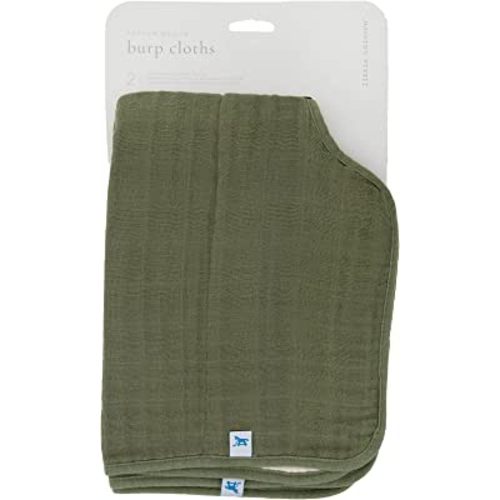 Little Unicorn Ultra-Absorbent Premium Burp Cloth 2 Pack | Soft on Baby's Skin | Larger Size | Ergonomic Design | Set of 2 (Fern)