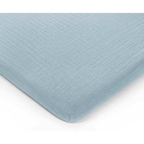 Comfy Cubs Muslin Fitted Bassinet Crib Sheet, Extra Soft 100% Muslin Cotton Bassinet Sheets (Sky Blue)