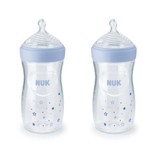 NUK Simply Natural Bottle with SafeTemp, 9 oz, 2 Pack, 1+ Months