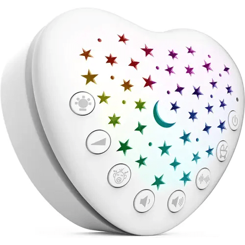 BEREST A13 White Noise Machine & Baby Sleep Soother with 15 Soothing Sounds & Projector Star Night Light, Cry Sensor, Rechargeable Lithium Battery, Portable for Baby, Toddlers, Attaches to Crib