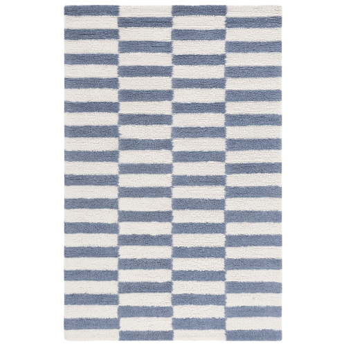 SAFAVIEH Vermont Yasmin Plaid Area Rug, Ivory/Blue, 6' x 9'