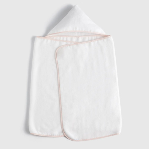 Organic Turkish Cotton Baby Hooded Towel Set 4-Pack in Soft Pink