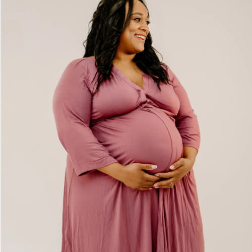 Lila Labor & Postpartum Gown in Dusty Rose