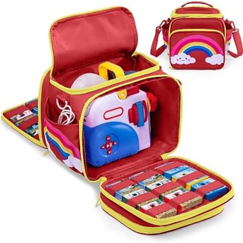Carrying Case Compatible with Little Tikes Story Dream Machine, Portable Storage Bag for Books, Characters, Headphones & Charger, Kids Travel Organizer with Shoulder Strap & Handle, Case Only