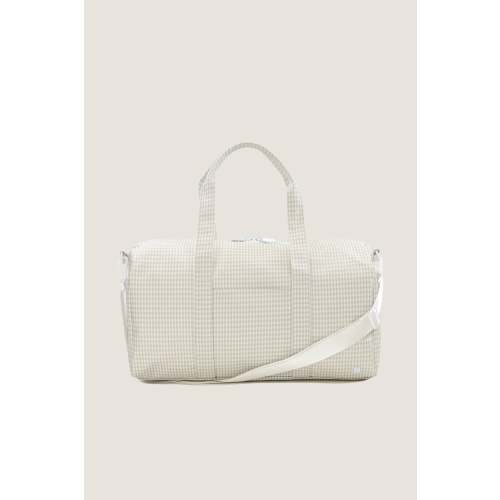 Gingham Pearl Grey Weekender Duffel Bag