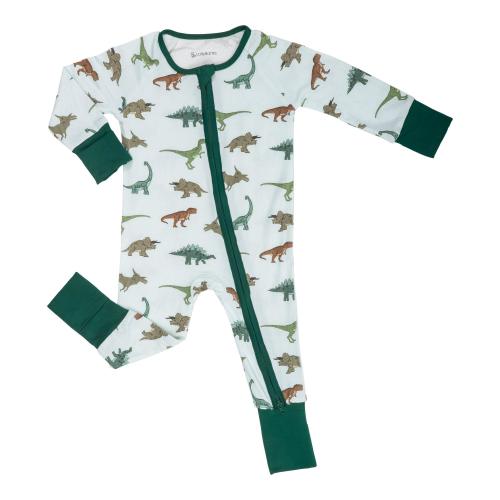 LollyBanks Baby Pajamas, 2-Way Zipper Baby Romper, 95 Percent Viscose from Bamboo and 5 Percent Spandex, Baby Onesies (Dinosaur Print)