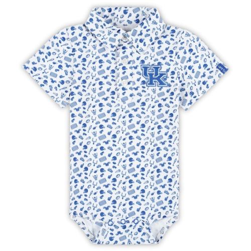 Kentucky Wildcats Garb Infant Tom Allover Print Performance Polo Bodysuit - White