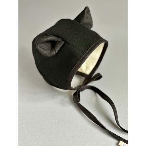 Black Bear Wool Bonnet