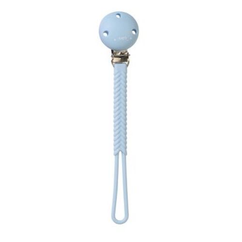 SARO Braided Silicone Pacifier Holder - Blue: BPA-Free Baby Pacifier Clip & Teether Chain