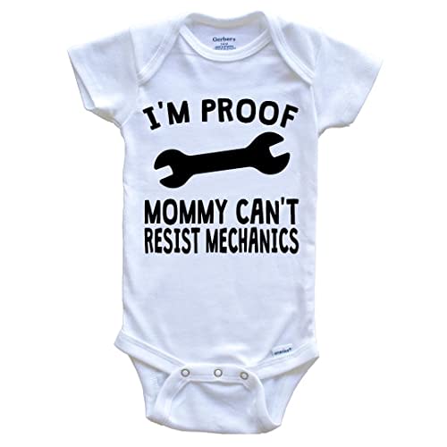 Really Awesome Shirts I'm Proof Mommy Can't Resist Mechanics One Piece Baby Bodysuit - Funny Baby Bodysuit