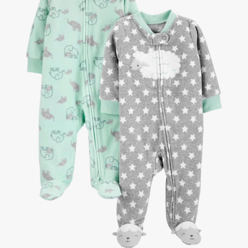 Simple Joys by Carter's unisex-baby 2-pack Neutral Fleece Footed Sleep and Play