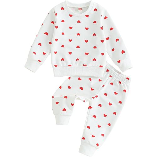 Fernvia Toddler Baby Girl Clothes 3 6 9 12 18 24 Months Fall Outfits Solid Long Sleeve Sweatshirt Tops + Pants Set
