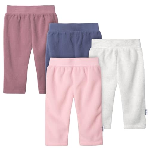 Gerber Baby Girls' 4-Pack Microfleece Pants
