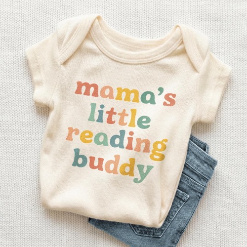 Mama's Little Reading Buddy Onesie®  I Love Reading Onesie® Cute Bodysuit National Reading Month Natural Baby Onesie®