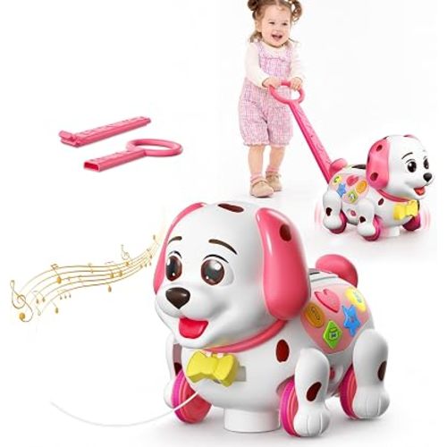 Musical Push Puppy Toy for 1-2 Year Old, 1st Birthday Gifts Girl Boy
