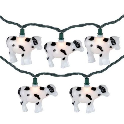 Northlight Cow Indoor Outdoor Patio Light Set - 6' - Green Wire - 10ct