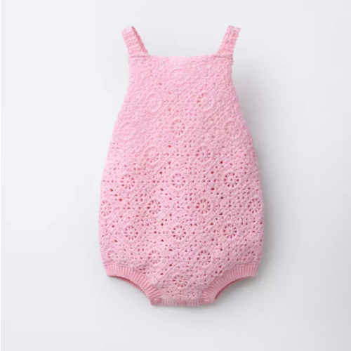 PLAIN CROCHETED FLOWER ROMPER - Pink | ZARA United States