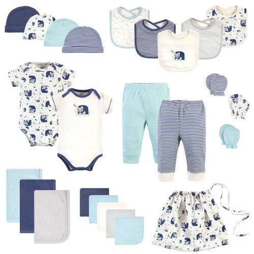 Touched by Nature Baby Boy Organic Cotton Layette Set and Giftset, Woodland, 0-6 Months - Woodland