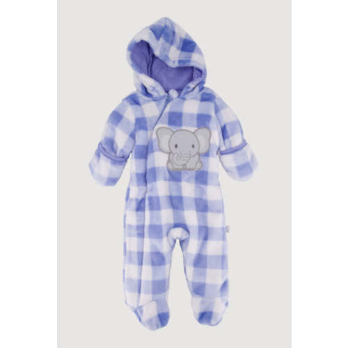 Baby Boys 0-9M Hooded Elephant Patch Graphic Footed Jumpsuit