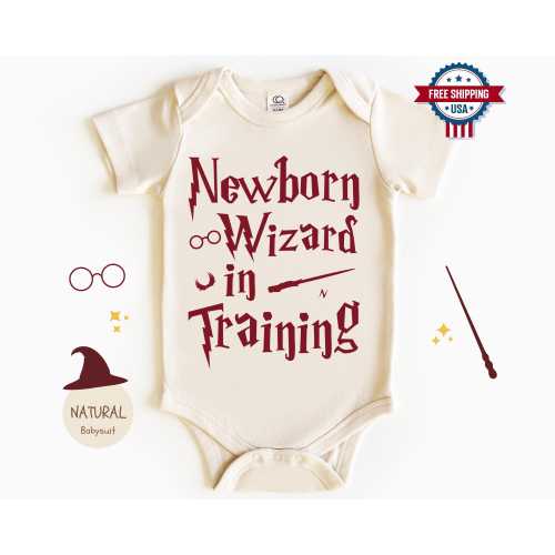 Baby Wizard Onesies®, Newborn Wizard In Training Onesies®, Newborn Baby Bodysuits, Natural Kids, Cute Toddler Shirt, Funny Baby Shower Gifts