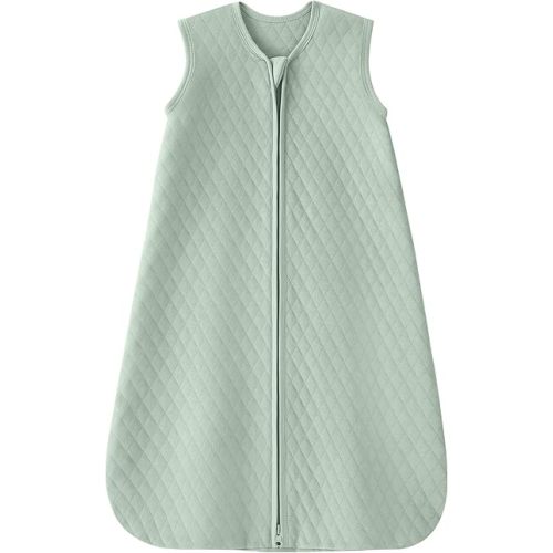 Yoofoss Baby Sleep Sack 0-6 Months 1.0 Tog Sleep Sack Organic Cotton Wearable Blanket for Newborns 2-Way Zipper Quilted Sleeping Sacks(Small)