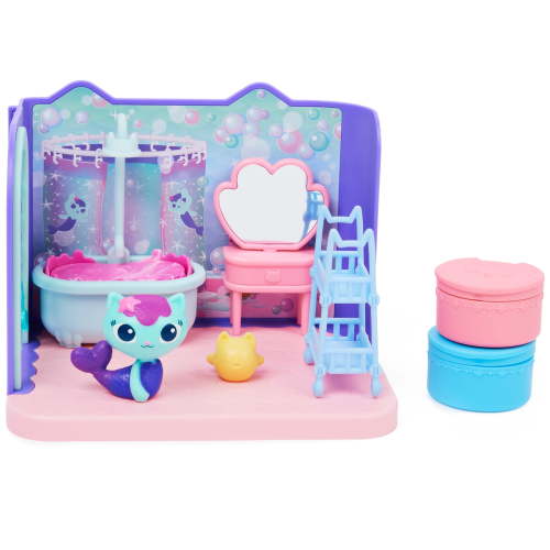 Gabby's Dollhouse MerCat's Primp & Pamper Bathroom: Mysterious Toy Room Playset