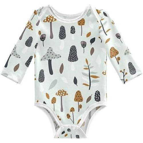 Unisex Baby Boys Girls Cotton Long-sleeve Bodysuits 0-24 Months