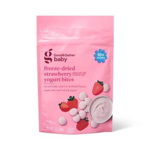Freeze-Dried Yogurt Baby Bites - Strawberry - 1oz - Good & Gather™: 10+ Months, 3rd Stage, Pouch Snack