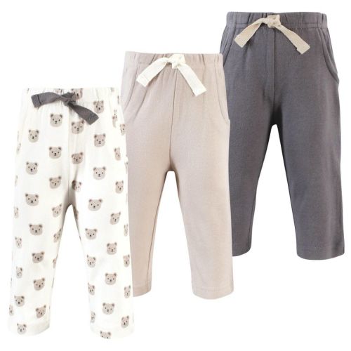 Hudson Baby Basics Infant Baby Everyday Cotton Pants 3-Pack, Cloud Comfort, Newborn