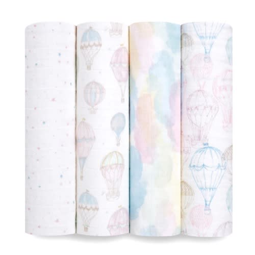 aden + anais | Above the Clouds Organic Muslin Swaddle Blanket 4pk