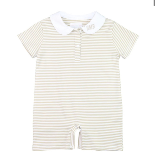 Khaki Striped Knit Short Romper – Cecil & Lou