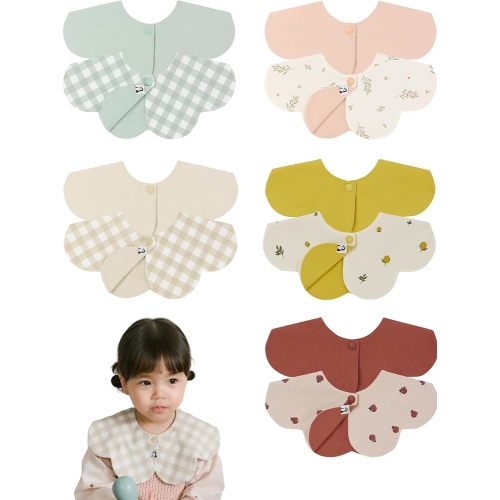 Konny Baby Bibs, 360 ​​° Rotate Super Absorbent Quick-Dry, 3/5/7-Pack, Teething Drooling Boys Girls Baby Essentials