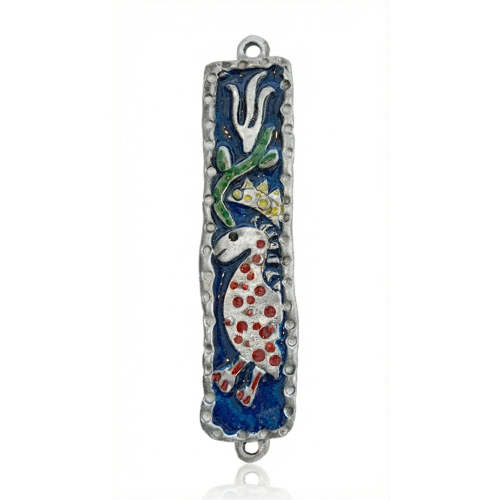 Marc Chagall Style Small Artistic Mezuzah Case Design
