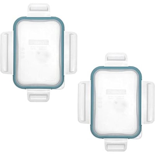 Snapware 8602-PC 2-Cup Clear Total Solutions BPA-Free Plastic Food Storage Lid with Juniper Green Gasket (2-Pack) - Made in the USA