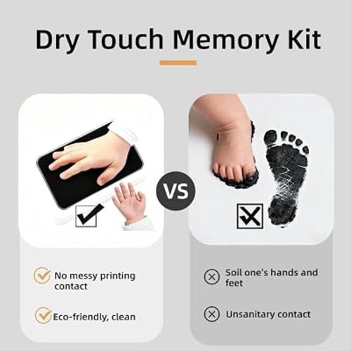 15-Set Inkless Memory Kit for Hand & Foot Prints, Pet Paw Impressions – Clean Touch Pad with Keepsake Cards,Reusable Hand and Foot Print Pad,Newborn & Pet Gift (Black)