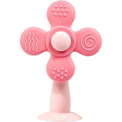 Baby Teething Toys, 2-in-1 Silicone Teether & Montessori Sensory Rattle, BPA-Free Food Grade Teether for Babies 6-18 Months, Easy-Grip Infant Toy for Teething Relief