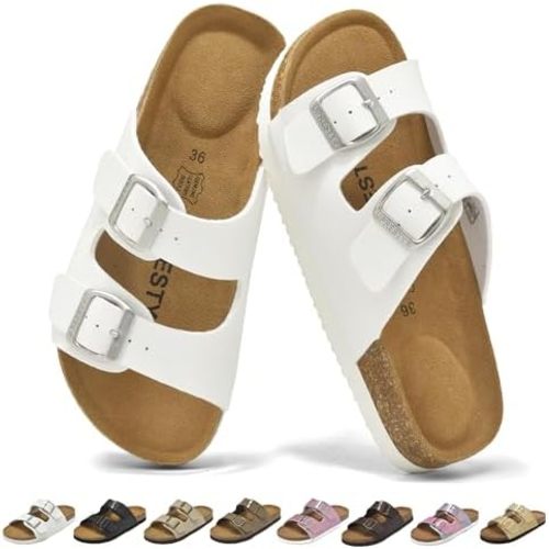 100% Genuine Suede Toddler Kids Clogs with Arch Support, Boys Girls Infant Clogs with Comfort Memory Foam Insole, Non Slip Cork Footbed Mules for Kid with Adjustable Straps