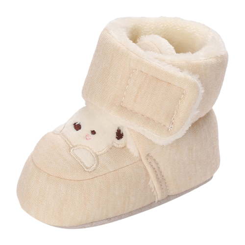 Povozer Fleece Cozy Booties for Babies and Toddlers(White,0-6 Months)