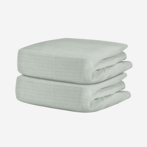 Breathable, Organic Cotton Crib Sheets (2-pack) - Standard / Sage Solid