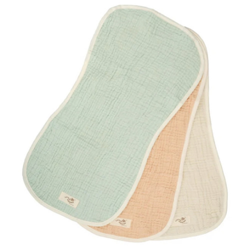 Little Fishies Gauze Burping Cloth Bundle - 3 Pack - Seafoam / Peach Fuzz / Natural | Sand Cloud