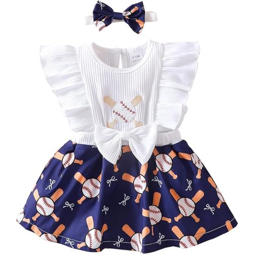 Chichoo Baby Girl Romper Dress Newborn Sleeveless Bodysuit with Headband
