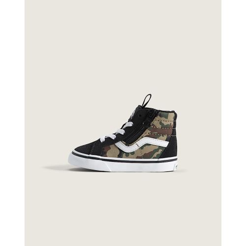 Toddler SK8-Hi Side Zip Shoe in Camo Black / Green | Vans