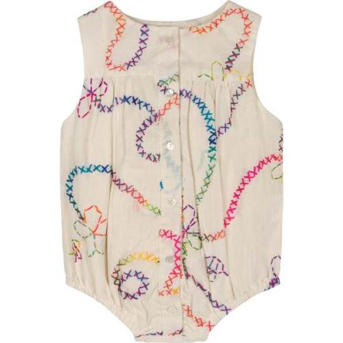 White Color Jardin Romper - Piglo Kids | Maisonette