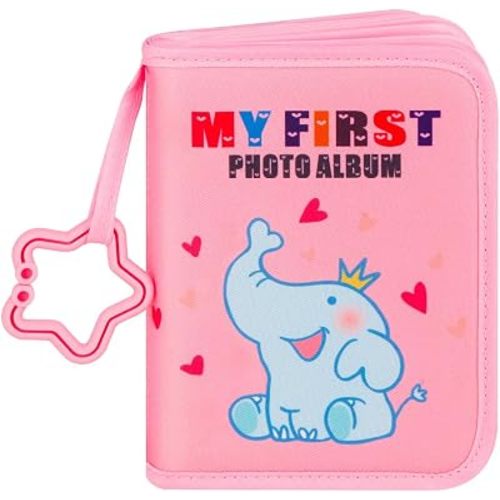 Baby Photo Album, 21 Pockets for 4x6 Photos, Soft Family Book Pink