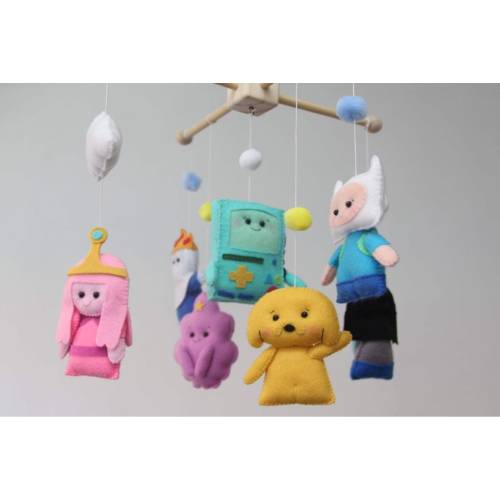 Adventure Time Baby Mobile, Handmade Felt Characters