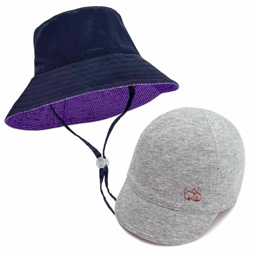 Keepersheep Baby Reversible Baseball Cap Infant Sun Hat, Cotton Knit Soft Brim for Infant Toddler, Summer Outdoor Unisex