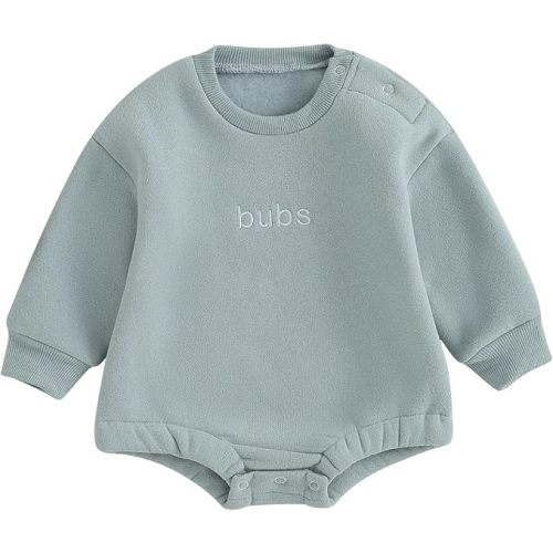 VISGOGO Newborn Infant Baby Boy Oversized Romper Sweater Bodysuits Coming Home Outfit Neutral Clothes